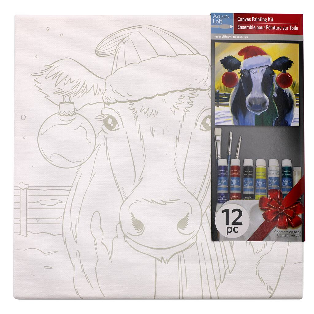 Christmas Cow Canvas Painting Kit by Artist's Loft® Necessities™ | Michaels